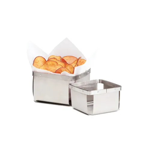 GET 4-80848 Clipper Mill Berry Basket, Square, 5" x 5" x 3"H, Stainless Steel