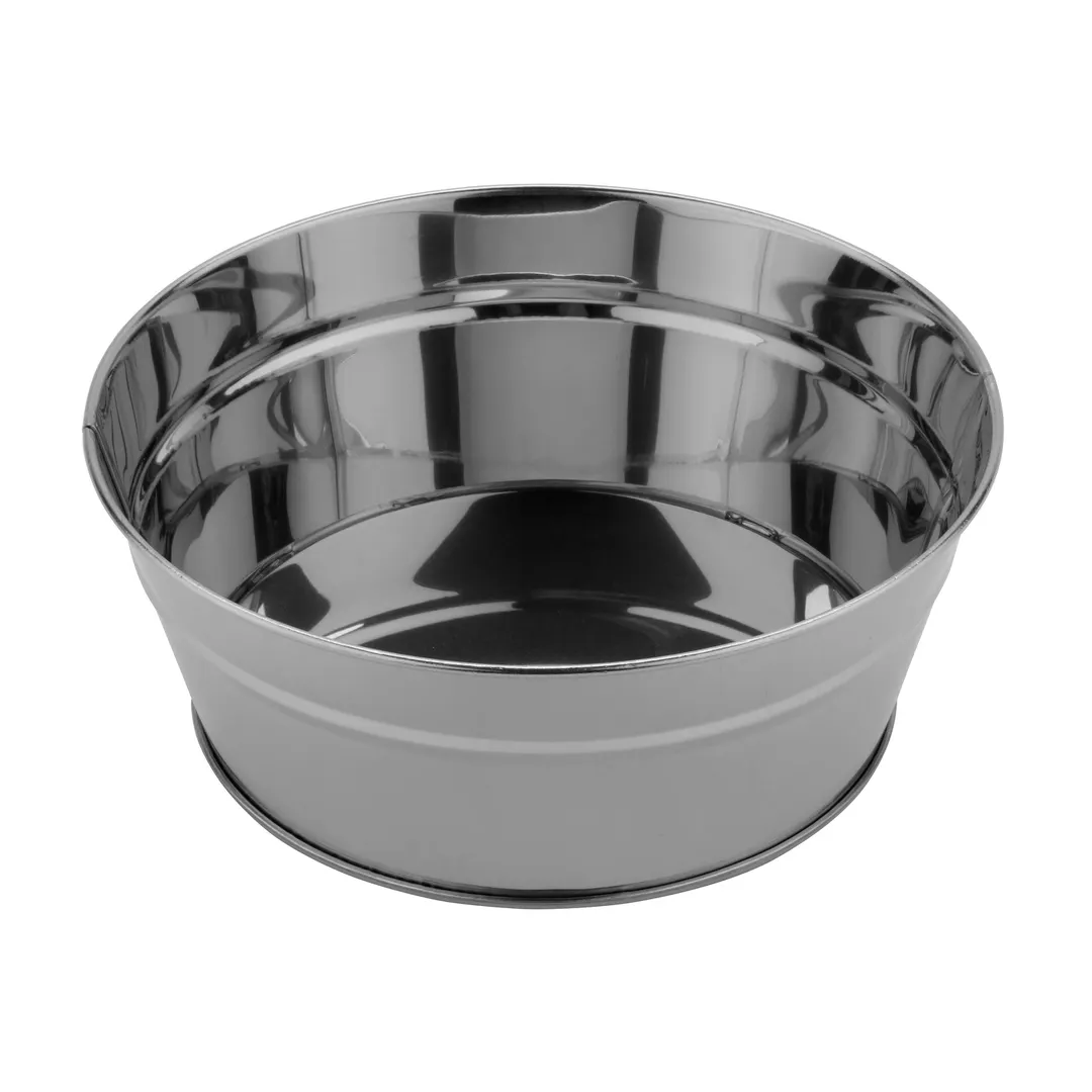 GET 4-80878 Clipper Mill Serving Tray, 8" Dia., 3" Deep, Stainless Steel