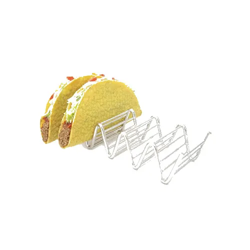 GET 4-81859 Clipper Mill Taco Holder, 7-3/4" x 2-1/2" x 1-1/2", Holds 4-5 Tacos, Stainless Steel