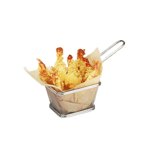 GET 4-81860 Single Serving Fry Basket, 4" x 3-1/4" x 2-1/4", Rectangular, Stainless Steel