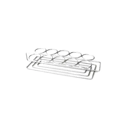 GET 4-82010 Dessert Caddy, 11-3/4" x 3-1/4" x 1-1/4", 10 Round Holders, Stainless Steel, Silver