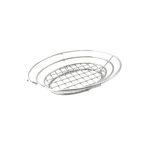 GET 4-83824 Clipper Mill Basket - Oval, 11" x 8" x 2-1/4", Raised Grid Base, Stainless Steel