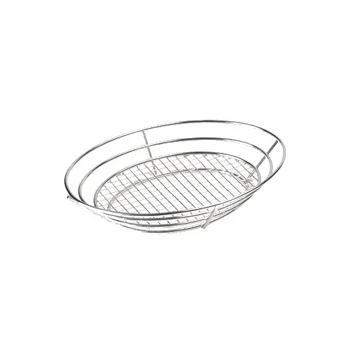 GET 4-84814 Clipper Mill Grid Basket – Oval, 12-1/2" X 9-1/4" X 2-1/4", Stainless Steel, Raised Grid