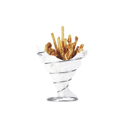 GET 4-88807 Clipper Mill Fry Cone Basket, 7" Dia. x 7" H, Stainless Steel Restaurant Food Serving