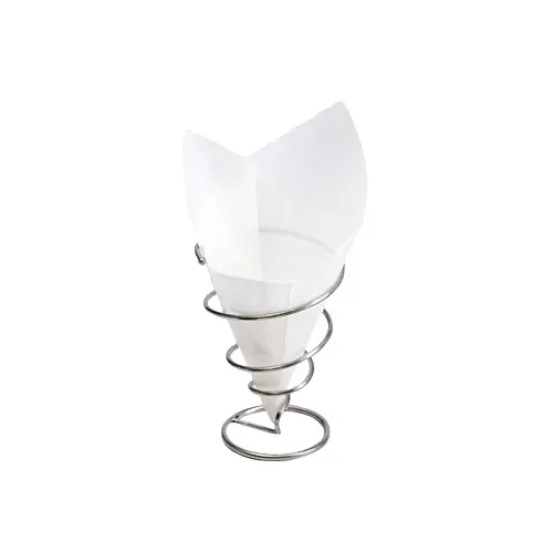 GET 4-T250 Food-Safe Bag/Wire Cone Basket Liner, Double-Open, 7" X 7", Paper