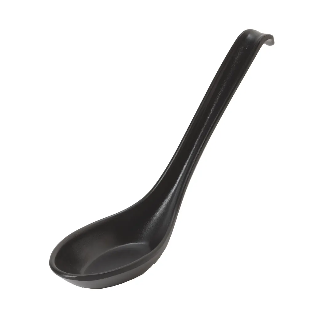 GET 6020-BK Nara Soup Spoon, 0.8 Oz., Break-Resistant, Dishwasher Safe, Melamine, Black - Dozen