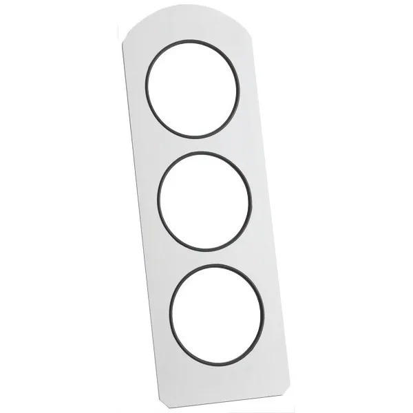 GET 6272111 Frilich Gastro Mounting Plate Aluminum 15-2/5" x 5-9/10" 3 Cutouts For Condiment Rack