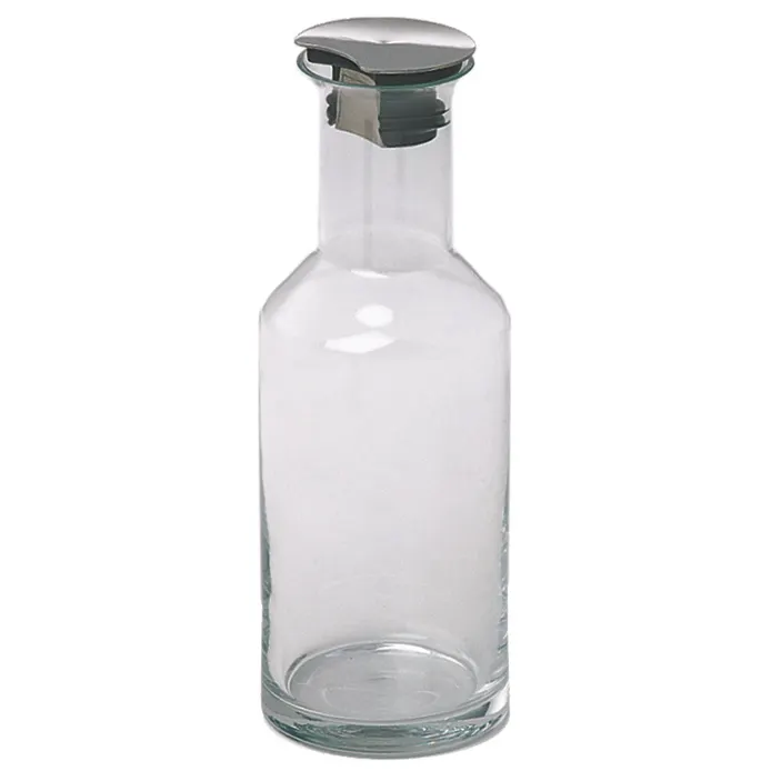 GET 8158061 Frilich Carafe, 1.3 Qt (1.2 L) 3‑9/10" Dia x 10‑4/5" H, 35‑59 oz, Clear Glass Steel Lid