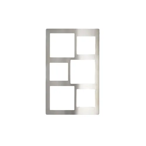 GET 82721B3 Tile Inset, 21-11/16" x 13.25" Stainless Steel 3 Large & 3 Small Cut‑Outs