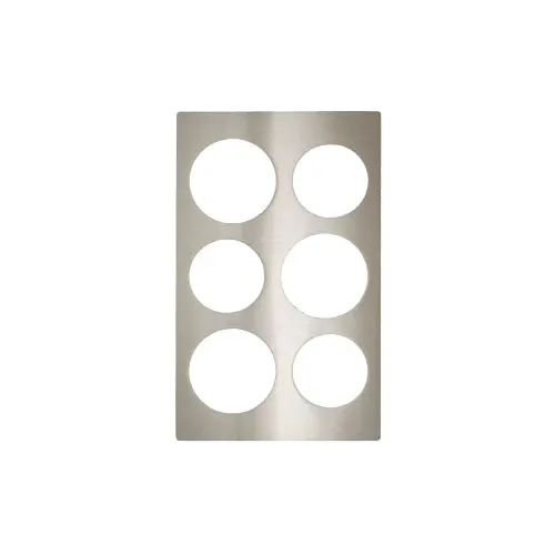 GET 82722B4 Tile Inset, 21-11/16" x 13.25" Stainless Steel with Large and Small Round Cut‑Outs