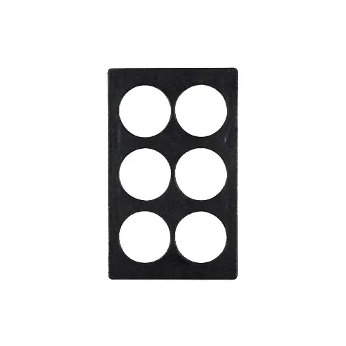 GET 82737A18 Bugambilia Tile Serving Inset, Six Round Cut‑Outs, 20‑13/16" × 12‑3/4" Stainless Steel