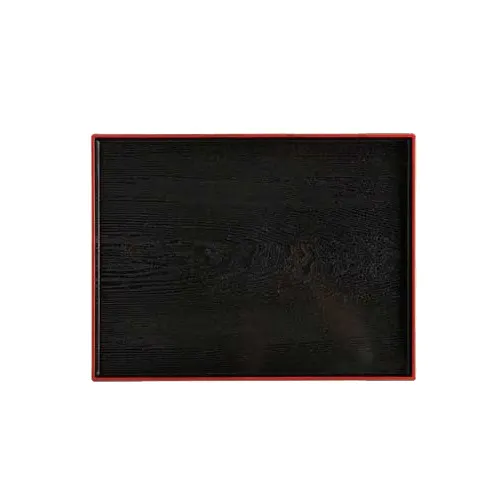 GET 902-15-RB Fuji™ Tray - 15" x 11-1/2" Rectangular PP, Black/Red Tray, Break‑Resistant - 1 Dozen