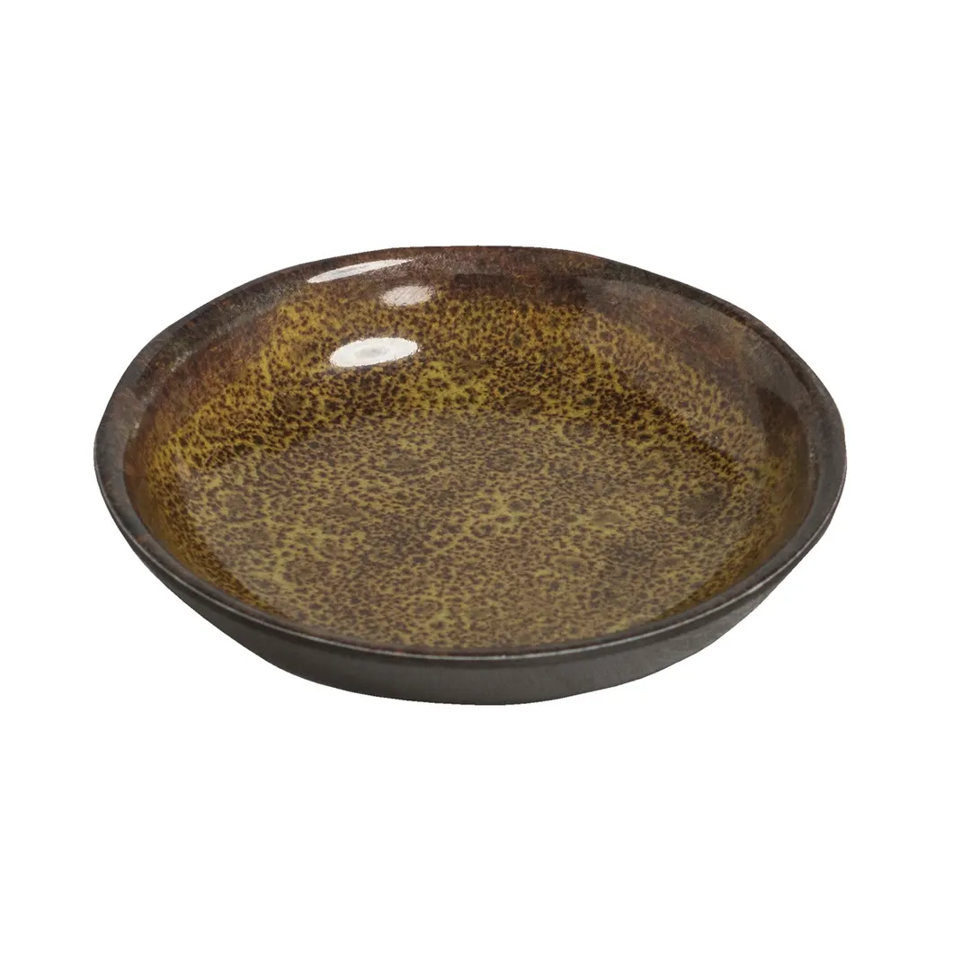 GET AM103 Cheforward Amaze Ramekin, 2-3/10 Oz., 4" Dia. x 1/2" H, Round, Brown Melamine, Bronze Lava