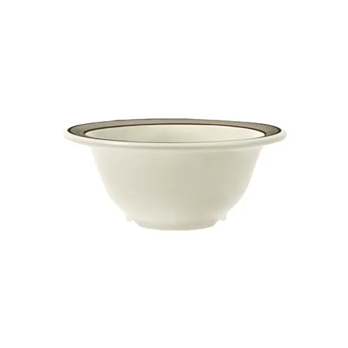 GET B-105-CA Diamond Cambridge™ Bowl – 5.5" x 2.25" , 10‑11 oz, White/Gray Rim, Melamine - 1 Dozen
