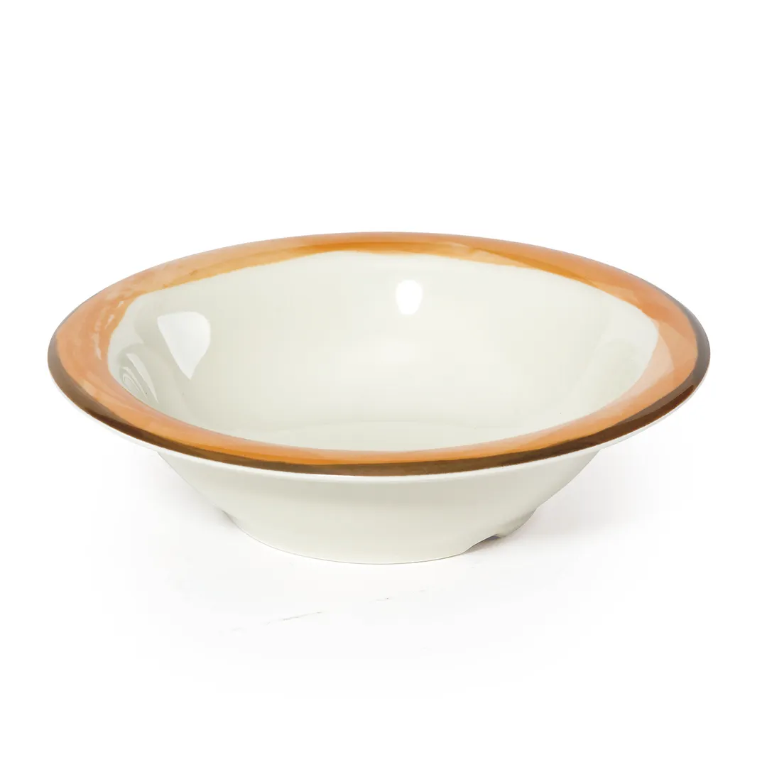 GET B-127-DI-KNO - Diamond Ivory™ 12‑15 Oz Bowl, 7" Dia × 1‑3/4" H, Orange Melamine - 1 Dozen