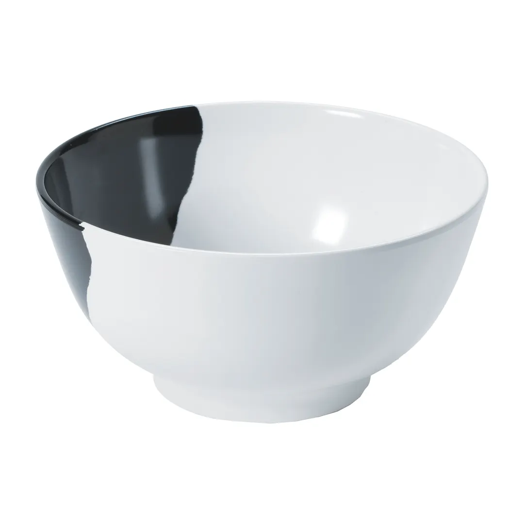 GET B-14-W/BK Bold Bowl, 14 oz., 5" Dia. x 2" H, Round, Two-Tone, BPA‑Free Melamine, NSF, 1 Dozen