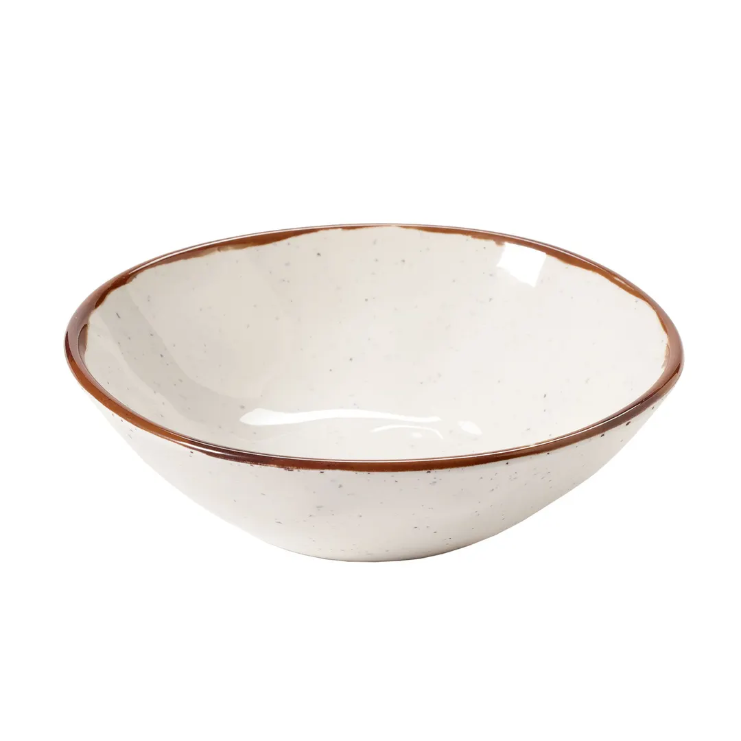 GET B-18-RM Bowl – 7" Dia x 1.75" H, 16 oz (20 oz Rim), Beige Melamine, Dishwasher Safe - Dozen