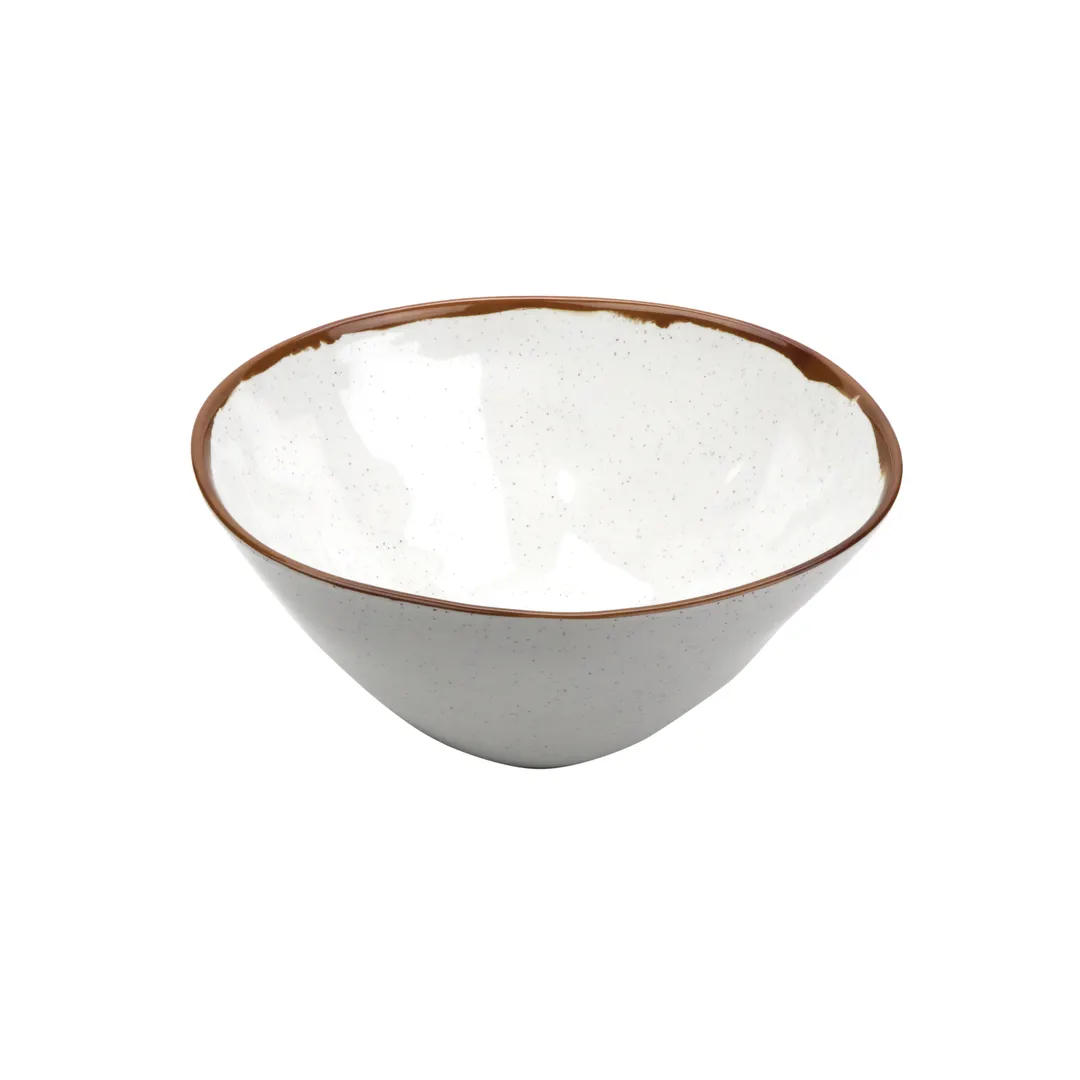 GET B-193-RM Rustic Mill™ 6 Qt Melamine Bowl, 13" Dia x 5-1/2" H, Round Cream Brown Speckles & Rim