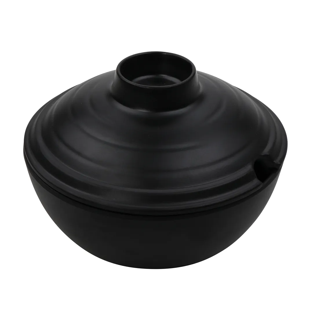 GET B-200-BK - Nara Round Bowl, 20 oz 6.25" Dia x 3" H, Black Melamine, BPA‑Free - Dozen