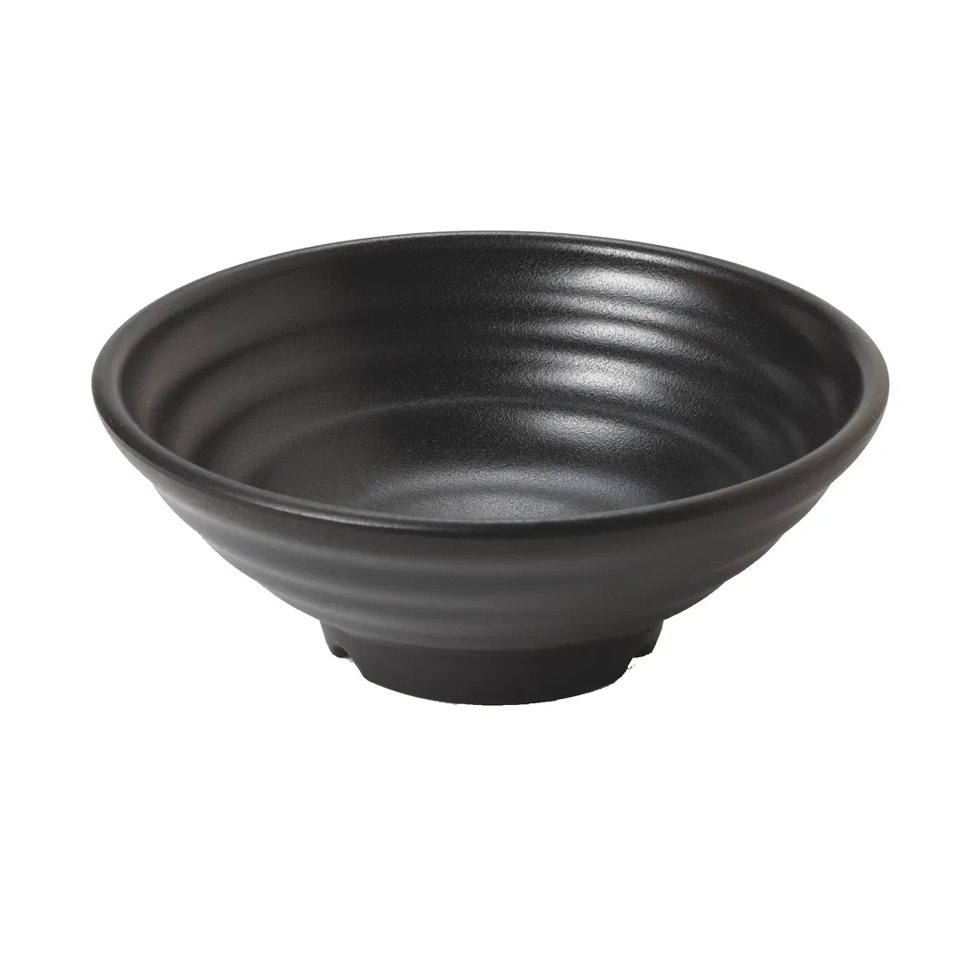 GET B-247-BK Nara Bowl – 22 oz 7" Dia x 2" H Black Melamine, BPA‑Free, Dishwasher‑Safe - Dozen