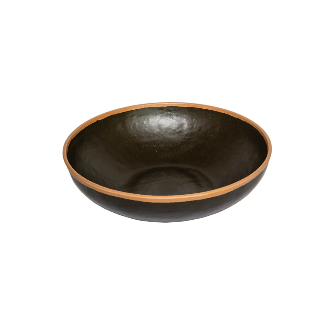 GET B-320-BR 4 Qt. Bowl, 12.25" Dia. x 3.25"H, Melamine, Brown Clay Trim, NSF, BPA‑Free
