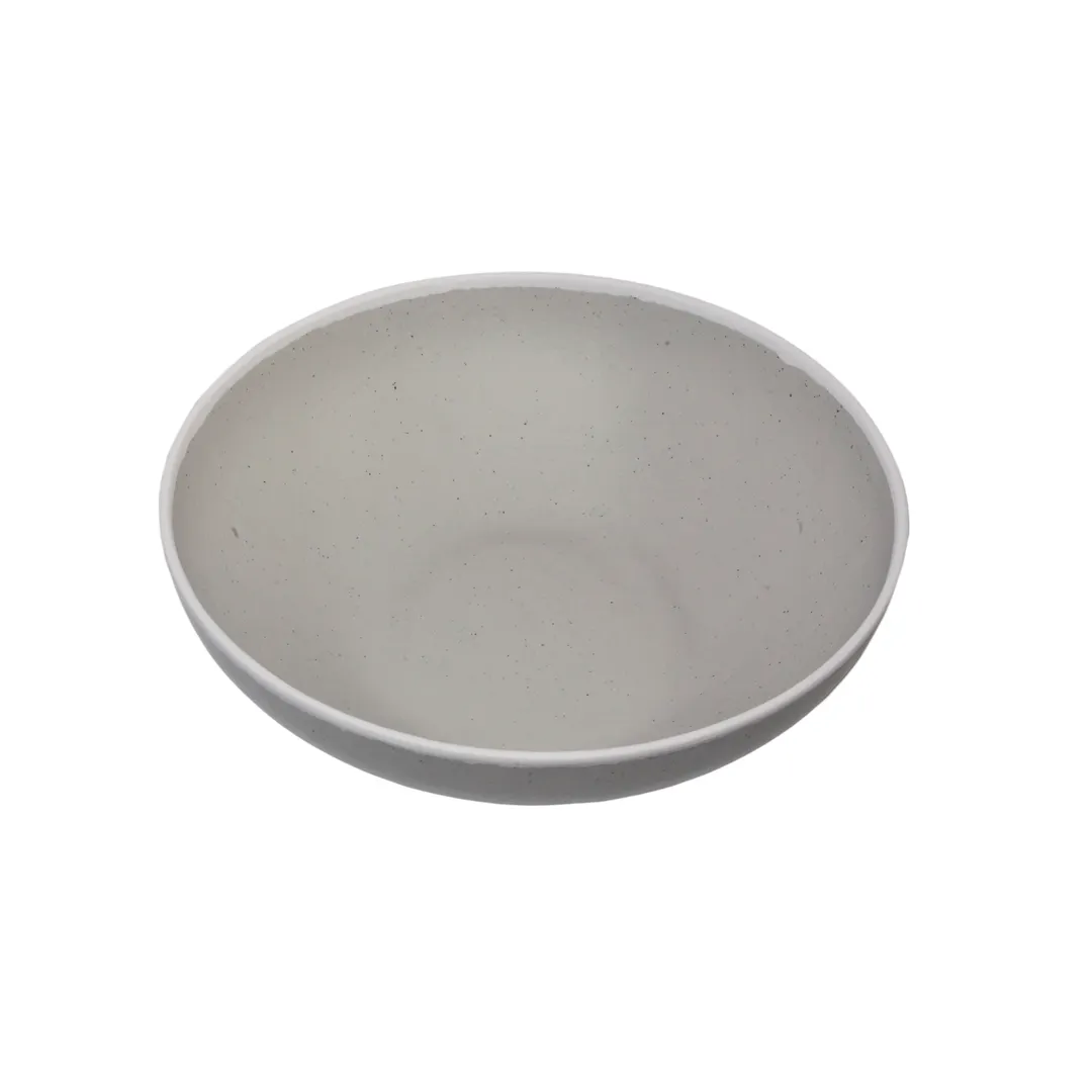 GET B-330-DVG Pottery Market Display Bowl, 5.5 Qt, 13.5" Dia x 3.75" H, Melamine, Dove Gray Trim