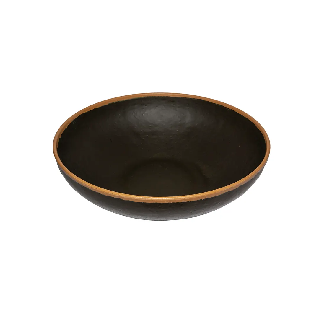 GET B-350-BR Pottery Market Display Bowl, 10 Qt Round Brown Melamine, 16‑1/2" Dia x 4‑1/2" H