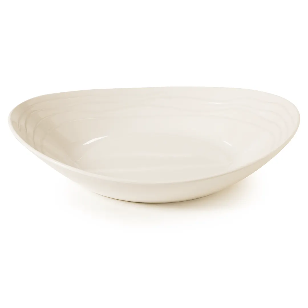 GET B-40-AW Magnolia Bowl – 1.3 Qt Oval Melamine, White, 11½" x 9½" x 2" - Dozen