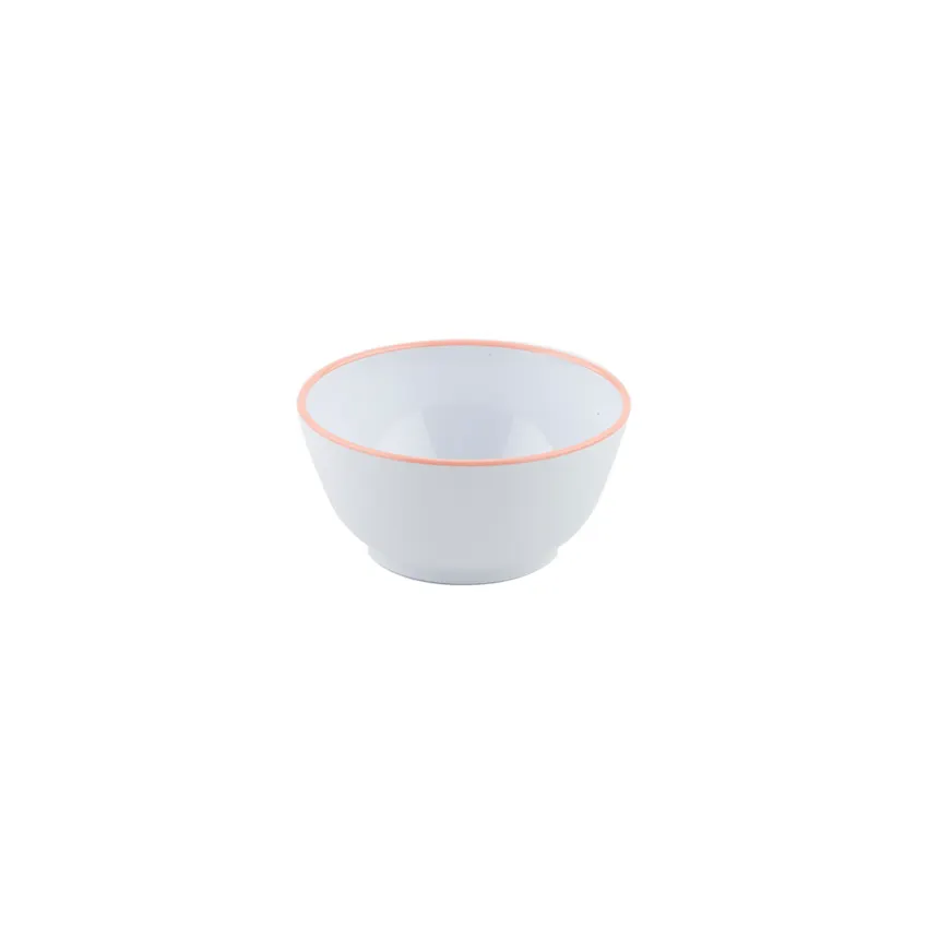 GET B-44-GF Side Dish, 10 Oz, 4.75" Dia x 2"H, Melamine, White/Grapefruit Pink Trim - 1 Dozen