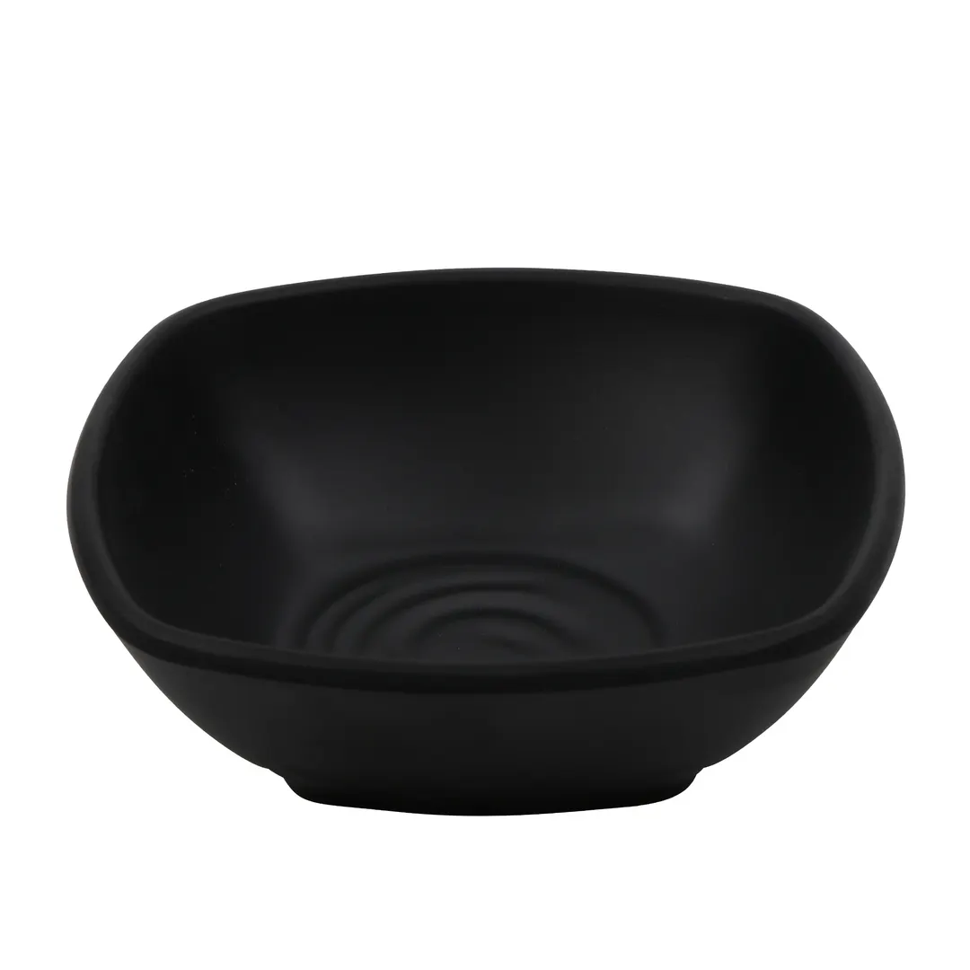GET B-501-BK Nara™ Square Bowl, 6 Oz, 4-3/4" x 1-5/8" H, Melamine, Black - 1 Dozen