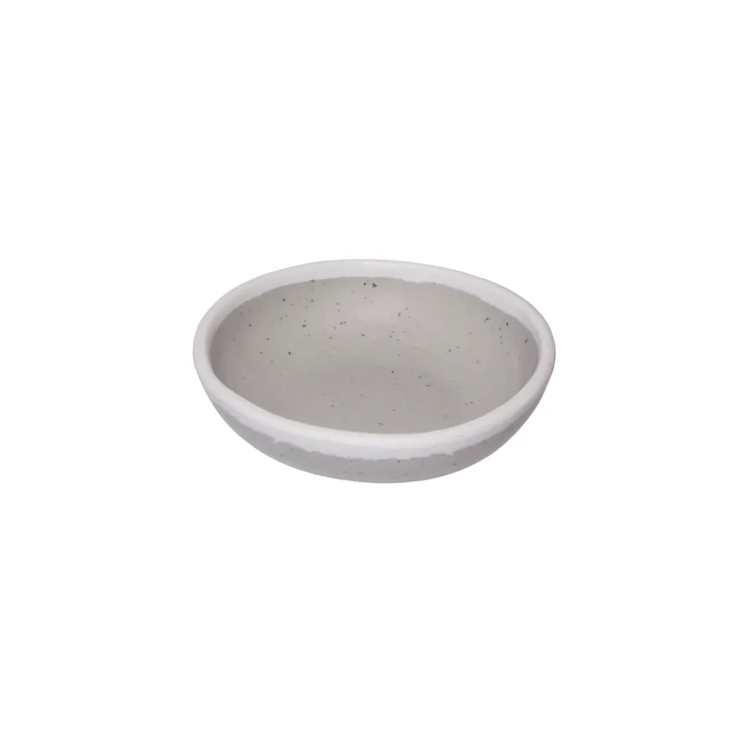 GET B-55-DVG Ramekin, 4.5 oz (4‑1/2" dia. x 1"H), Melamine, Dove Gray with White Trim - 1 Dozen