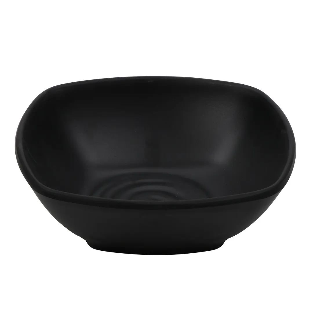 GET B-601-BK Nara Square Black 12oz Melamine Bowl, 5-3/4" x 2" H, Dishwasher Safe – 1 Dozen