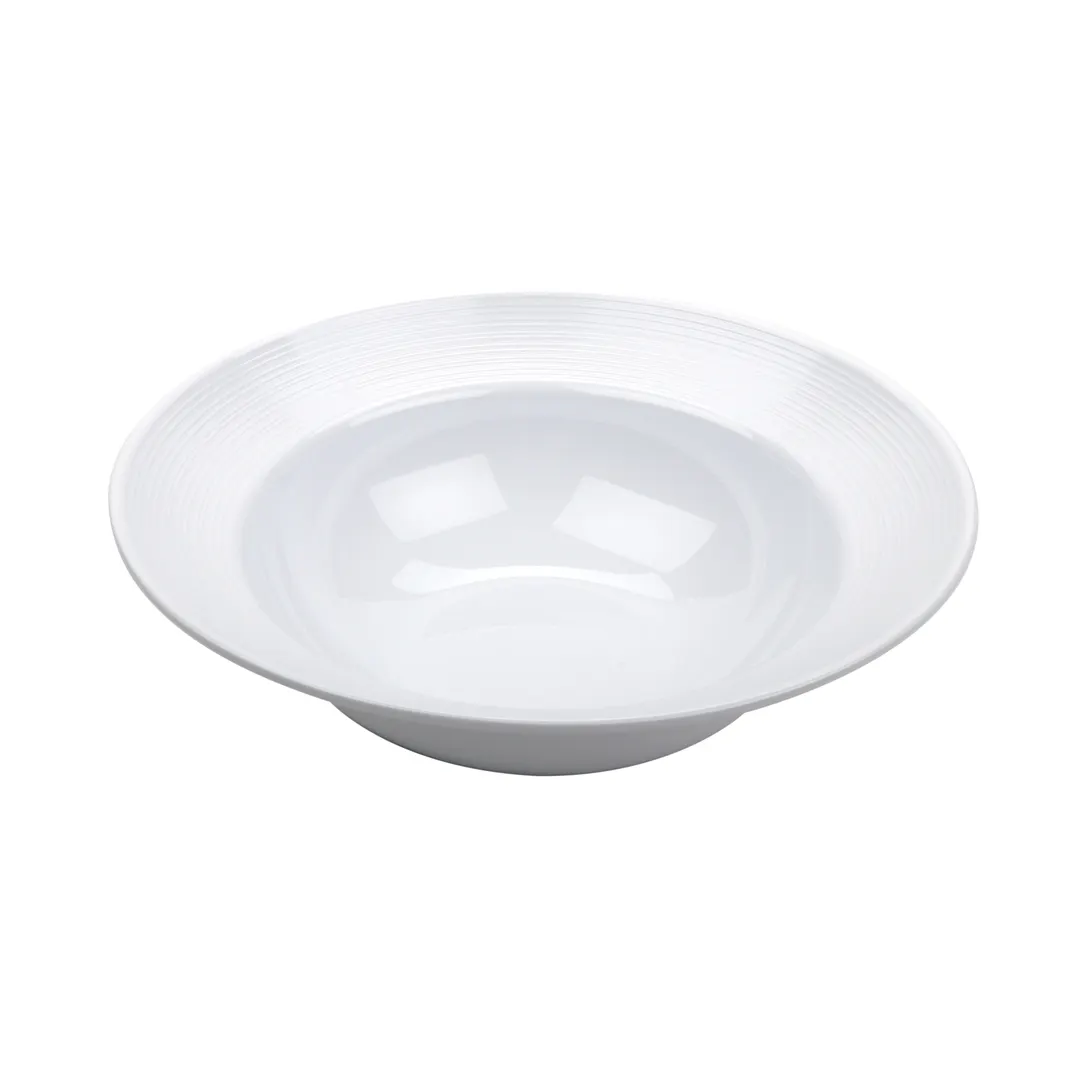 GET B-64-MN-W Minski™ Serving Bowl, 2 Qt, 12-3/4" Dia x 3-3/4" H, White Melamine, Dishwasher Safe