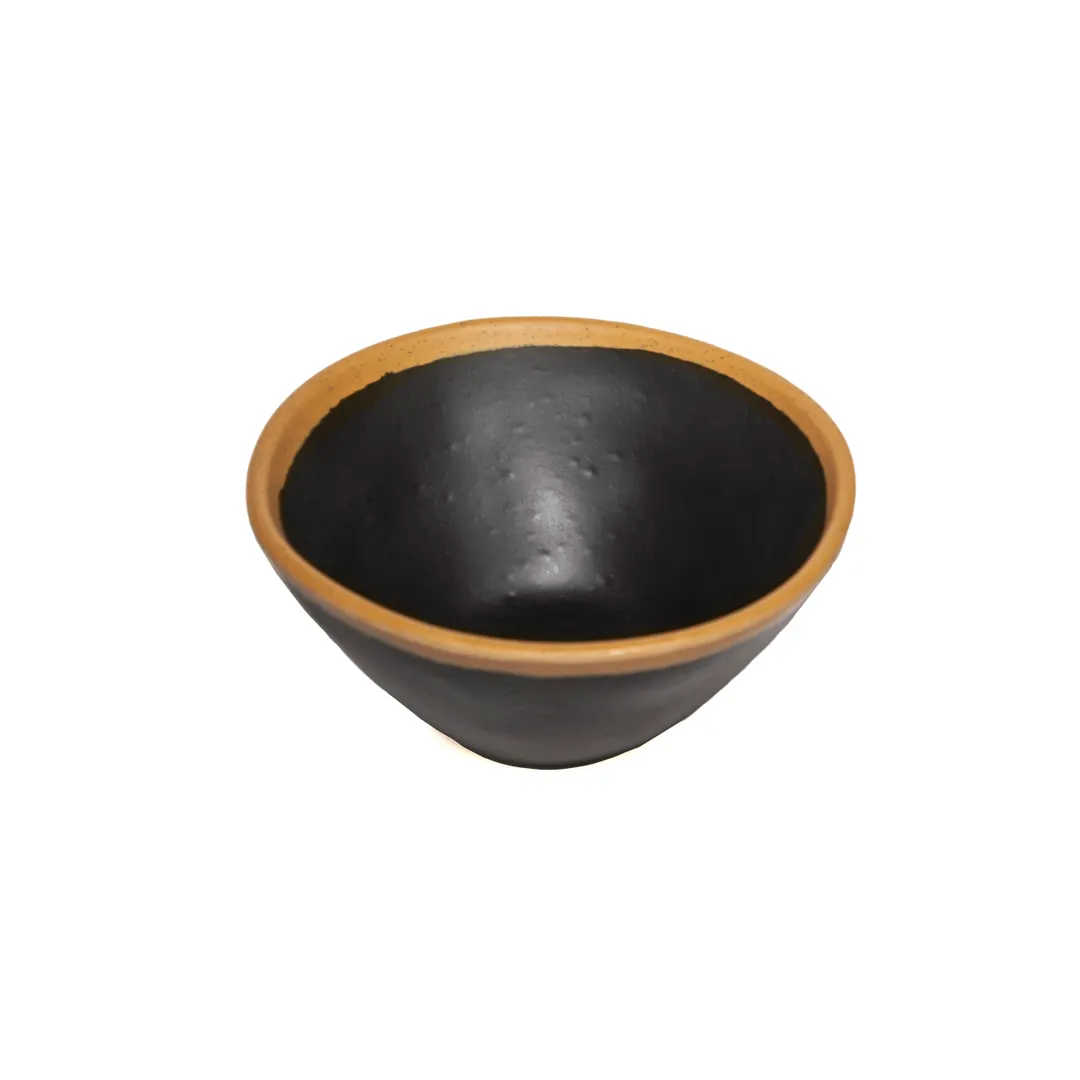 GET B-81-BR Pottery Market Side Bowl, 5" Dia x 2" H, 8 oz, Brown Melamine with Clay Trim - Dozen