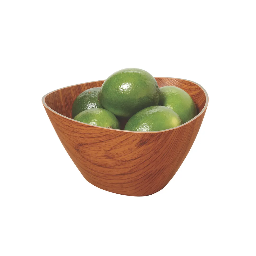 GET B-TR-6-M Arbor Faux Wood 1 Qt Triangular Bowl, Brown, 6.5" x 6.5" x 3" H - 1 Dozen