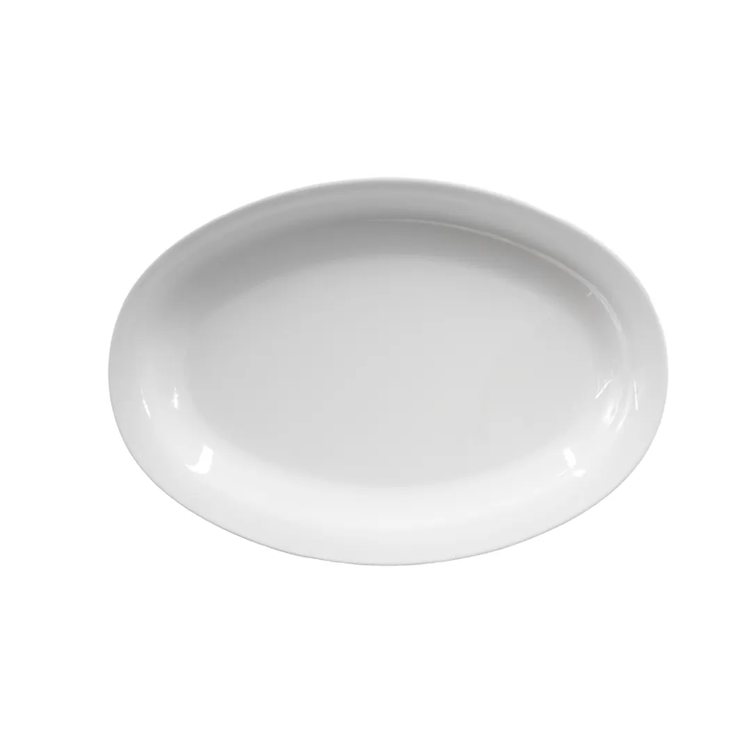 GET B106OV-W Plate, 10" x 6-3/4" x 7/8"H, Oval White Melamine, Break/Chip/Stain/Scratch Resistant