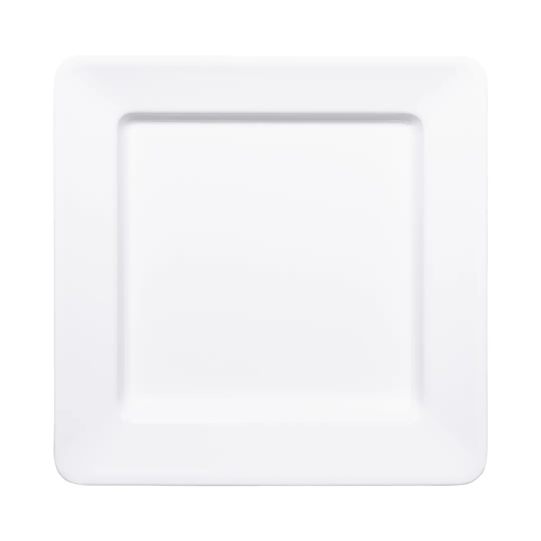 GET B12-W Elite Global Solutions Plate, 12" x 1-1/2"H, Square, Wide Rim, Melamine, White