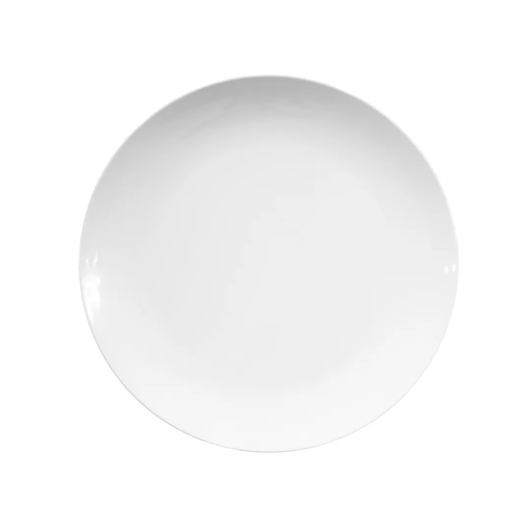 GET B14-W - 14" Round Melamine Plate, White, 1-1/8" Height, Break/Chip Resistant, NSF