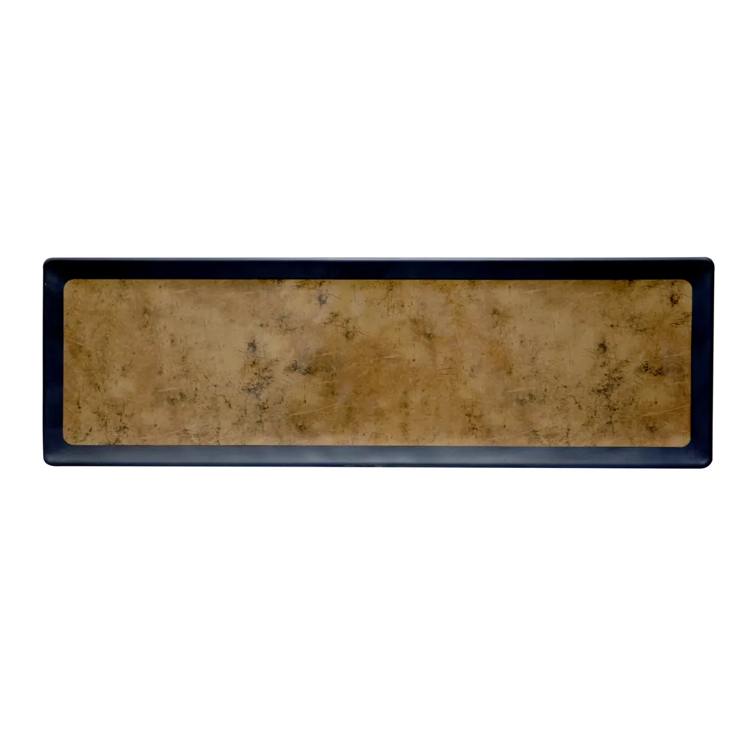 GET B180208-GLDB Tray, 20-3/4"L x 6-3/8"W x 1/2"H, Melamine, Black Dishwasher Safe, BPA‑Free