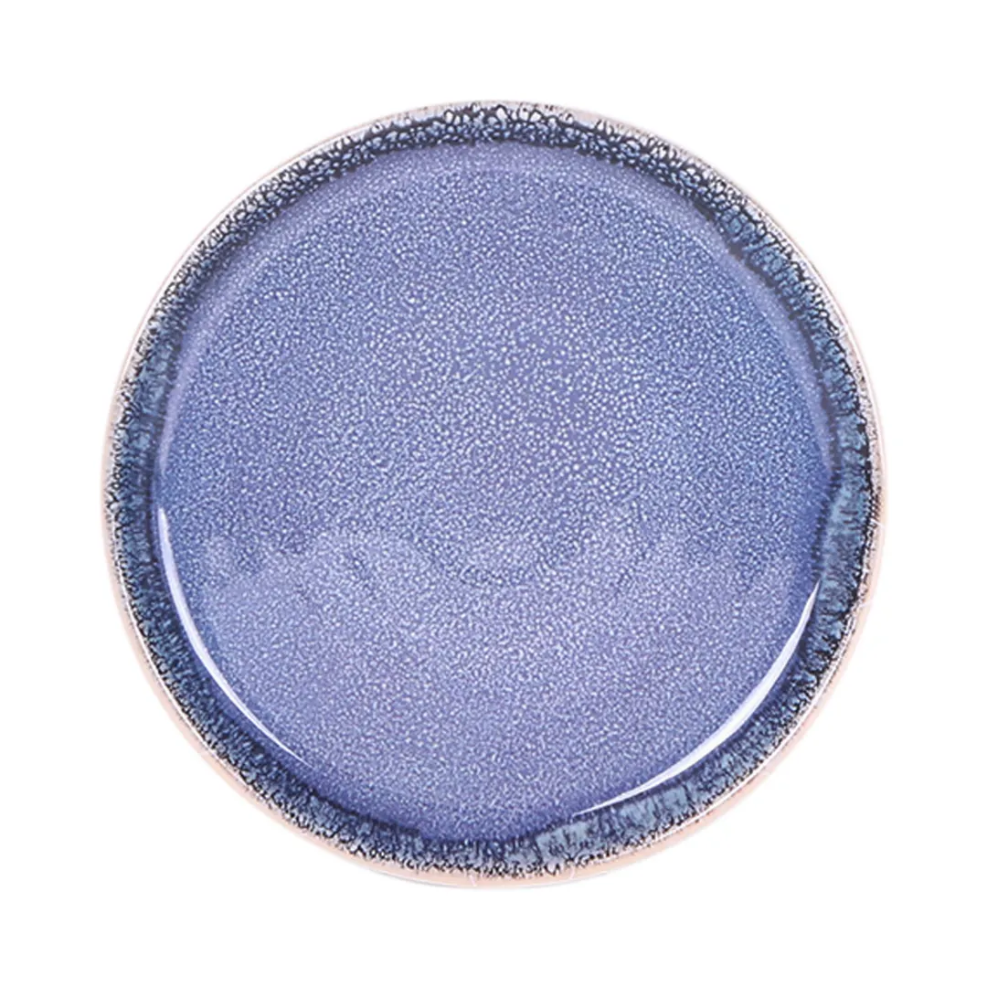 GET B190080-IB Indigo Blue 8" Melamine Plate 7/8" Height, Break, Chip, Stain & Scratch Resistant