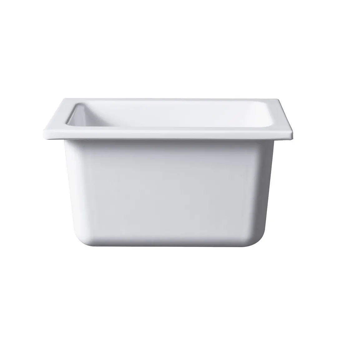 GET B1974-W Food Pan – 1/9 Size, 6-7/8" x 4-1/4" x 3-3/4", White Melamine, BPA‑Free, Scratch‑Resist