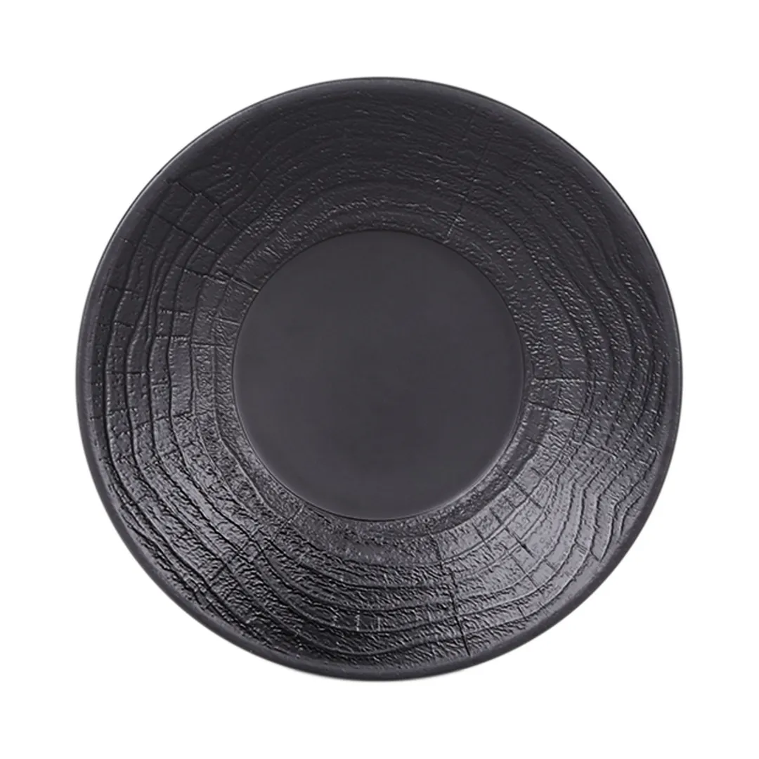 GET B20294-B Black 8½" Round Melamine Plate, BPA Free, Dishwasher Safe, Break & Chip Resistant