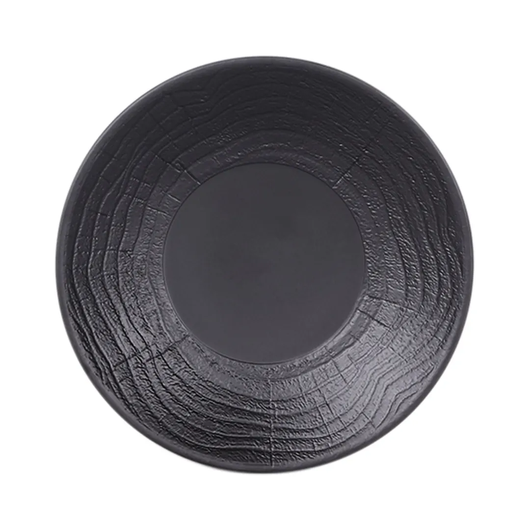 GET B20365-B Elite Global Solutions Black 6 1/4" Dia. x 7/8" H Reusable BPA Free Melamine Plate