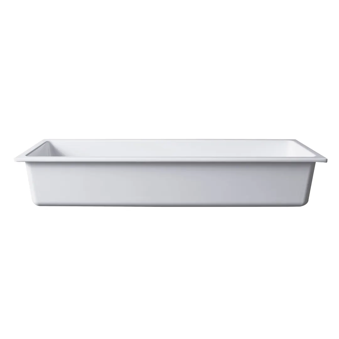 GET B24206-W Food Pan – GN 1/2 Long, 20-3/4" x 6-1/4" x 3-3/4" White Melamine, BPA‑Free