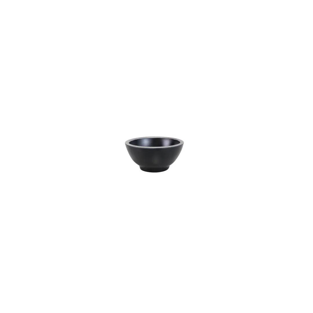 GET B245035-SLVB - 4oz Black Melamine Round Bowl, 3-5/8" Dia × 1-3/4" H, BPA Free, Dishwasher Safe