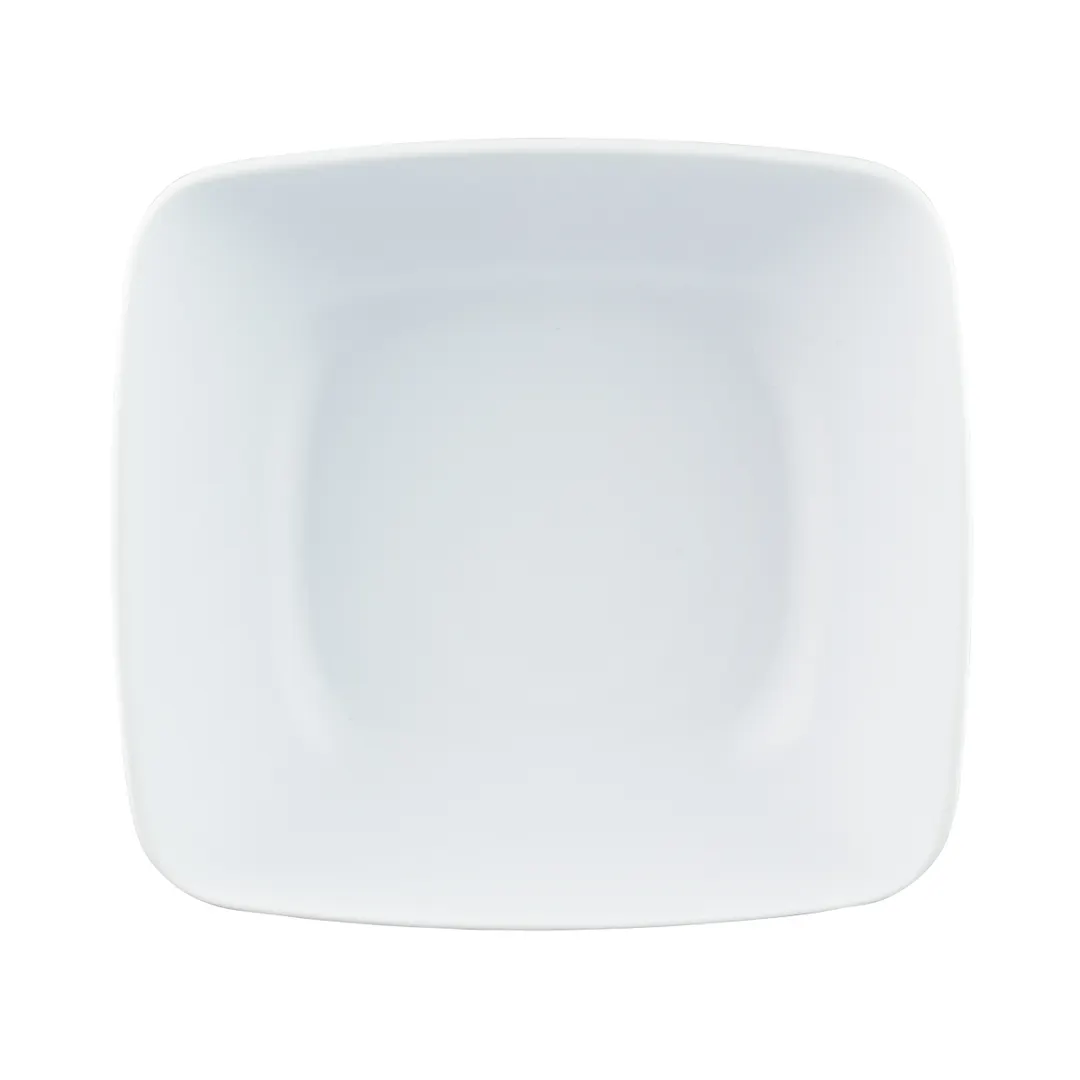 GET B266069-BW 45 Oz Rectangular Melamine Bowl, Two‑Tone White/Black, 6‑7/8"L x 6‑3/8"W x 3"H
