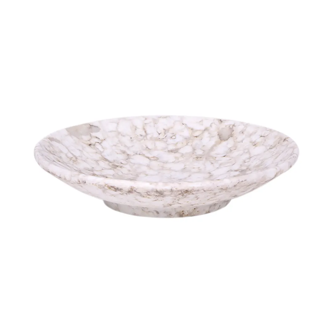 GET B379060-BRM Hermosa Plate, 6" Dia. 1-1/4" H, Round, Brown Marble, Melamine
