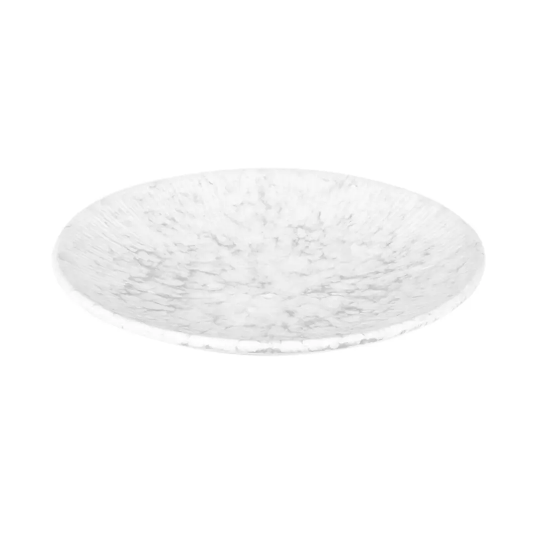 GET B379825-GYM Hermosa Plate, 8-1/4" Dia. x 1-1/4" H, Gray Marble Melamine, Break‑Resistant