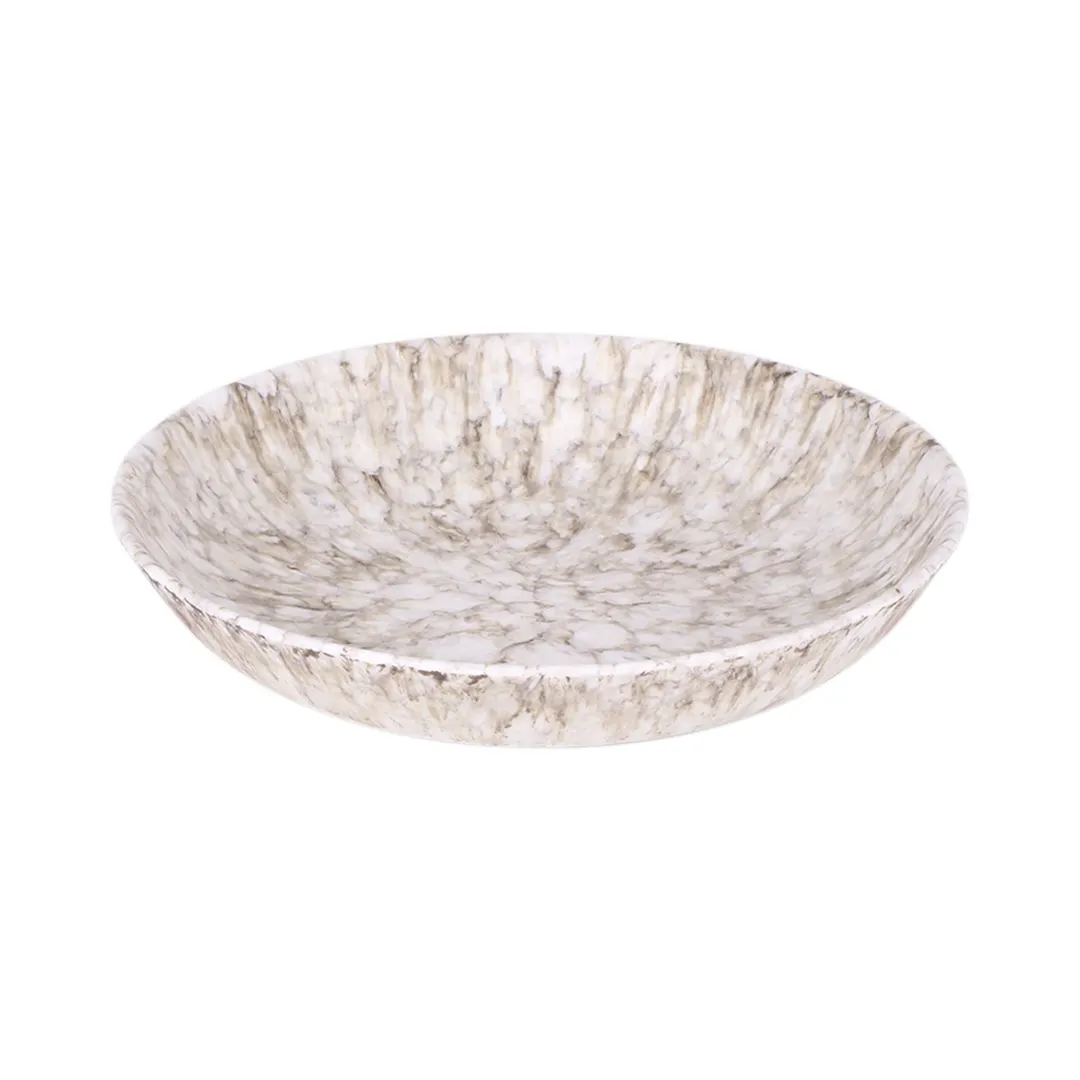GET B381885-BRM Hermosa Bowl, 36 Oz (1 qt), 8 7/8" Dia x 1 3/4" H, Round Brown Marble Melamine