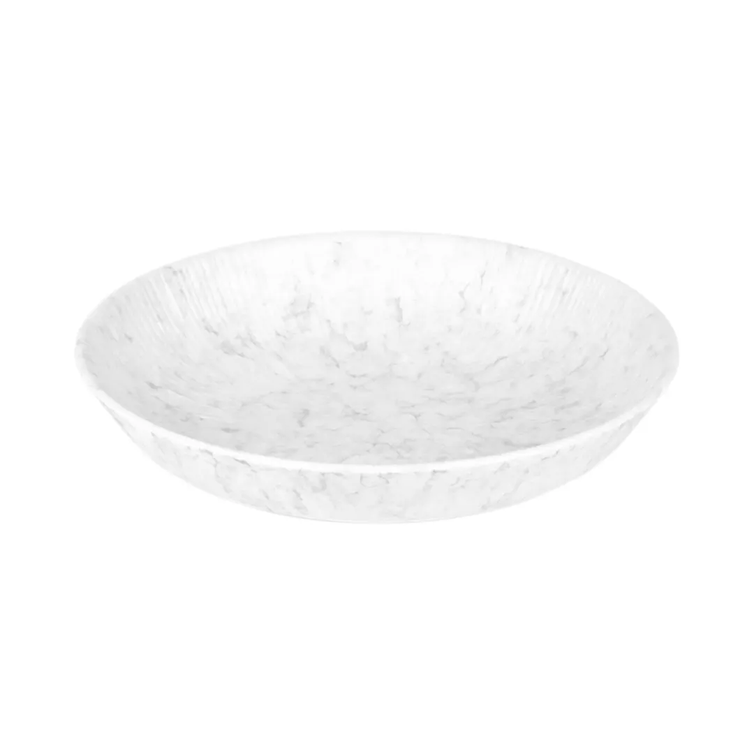 GET B381885-GYM Hermosa Bowl, 36 Oz (1 Quart), 8-7/8" Dia × 1-3/4" H, Round, Melamine, Gray Marble